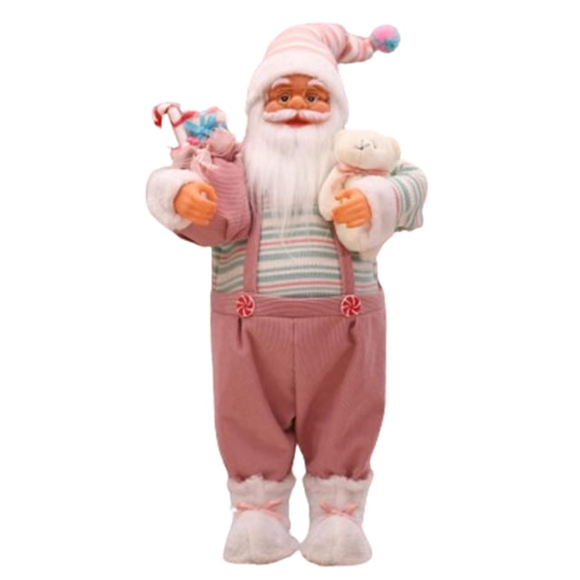 Muñeca navideña Baoblaze figura de Papá Noel con bolsa de regalos y oso 60 cm decoración interior