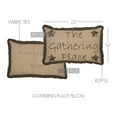 thumbnail image 2 of VHC Brands Farmhouse Star The Gathering Place Text Cotton Primitive Bedding Appliqued 22x14 Filled Pillow, Raven Black, 2 of 6