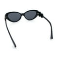 thumbnail image 7 of Womens Star Stud Jewel Trim Arm Mod Cat Eye Plastic Fashion Diva Sunglasses All Black, 7 of 7