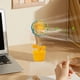 thumbnail image 5 of Ventilador de mano portátil, recargable por USB, ventilador de mesa, operado por base, ventilador de pestañas, maquillaje, mujeres, exteriores, amarillo, 5 of 8