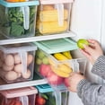 thumbnail image 6 of Plastic Storage Containers Square Storage Organizer Stackable Refrigerator Organizer Handle Kitchen Containers With Lids For Vegetables Meat Egg/ Fresh-Keeping Box B, 6 of 6