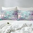 thumbnail image 4 of Ocean Bed Sheets Set Sliver Purple Mermaid Tail Twin Sheet Set,Nautical Sea Animal Sheets Starfish Coral Flat Fitted Sheet,Dreamy Princess Room Decor, 4 of 5