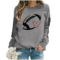 thumbnail image 4 of Sweatshirts for Women Loose Fit Full Sleeve Crewneck Long Sleeve Football Graphic Printed Hoodless Pullover Blouse Tops, 4 of 4