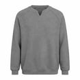 thumbnail image 3 of Men Casual Waffle Shirts Loose Breathable Crewneck Long Sleeve Pullover Tshirts Trendy Comfy Soft Solid Color Spring Fall Tops, 3 of 5