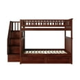thumbnail image 2 of Columbia Staircase Bunk Bed Full over Full with 2 Raised Panel Bed Drawers in Walnut, 2 of 9
