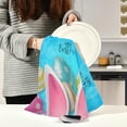 thumbnail image 3 of Easter Bunny Ear Kitchen Tea Towels Set of 1 Absorbent Hand Dish Towels, Cute Eggs Dishcloths Lint-Free 18x28 Inch Fast Drying for Cooking Baking Home Clean, 3 of 7