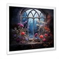 thumbnail image 2 of Designart "View of Floral Gothic Church Windows I" Floral Framed Wall Art Decor - Traditional Blue Window Hallway Framed Wall Art Decor, 2 of 6