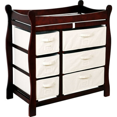 Badger Basket - Changing Table with Six Baskets, Cherry