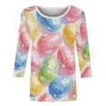 thumbnail image 5 of Royisotas Easter Shirts for Women - Happy Easter 3/4 Sleeve Shirts Easter Bunny Graphic Tee Casual Easter Gift Tops, 5 of 9