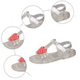 thumbnail image 5 of Toddler Sandals Girls Jelly Shoes Open Toe T-Strap Kids Clear Flat Shoes Summer Waterproof Beach Shoes White 1 Big Kid, 5 of 5