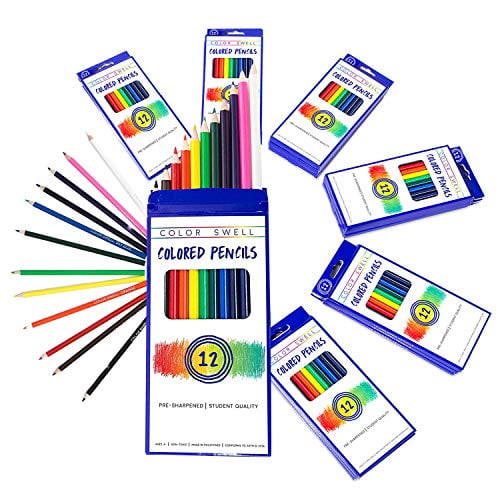 Color Swell Colored Pencils in Bulk, 12 Packs, 12 Colored Pencils per