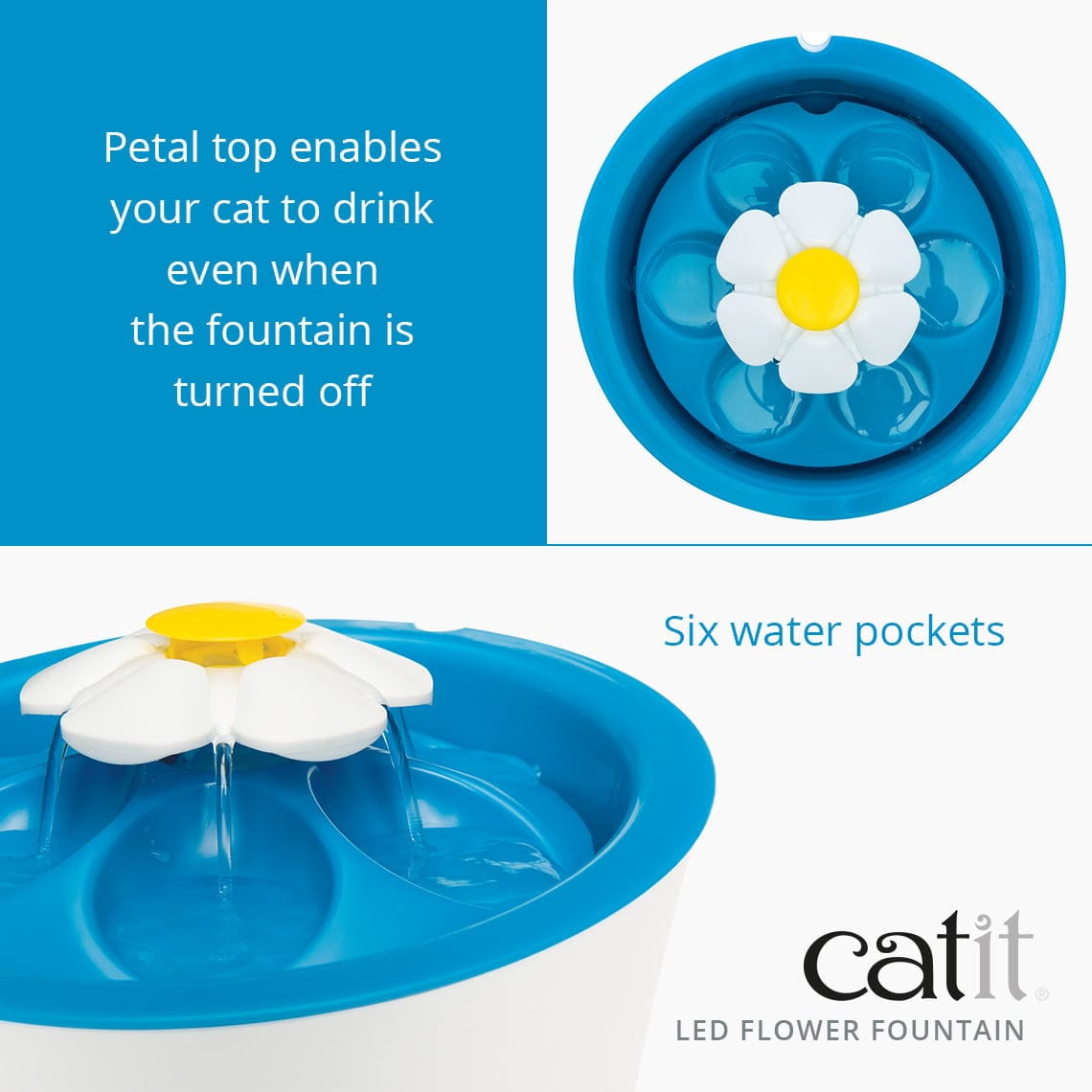 Catit Flower Fountain with LED Nightlight