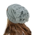 thumbnail image 3 of NYFASHION101® Pom Pom Oversized Baggy Slouchy Thick Winter Beanie Hat - Natural Gray, 3 of 3
