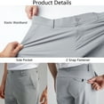 thumbnail image 5 of Mens Stretch Golf Pants Work Dress Comfy Pants 30"/32"Lightweight Quick Dry Casual Trousers 38Wx30L, 5 of 10
