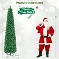 thumbnail image 3 of Gymax 8 FT Fiber Optic Artificial Christmas Tree Slim Pencil Xmas Tree w/ Colorful Lights & 889 Branch Tips, 3 of 10