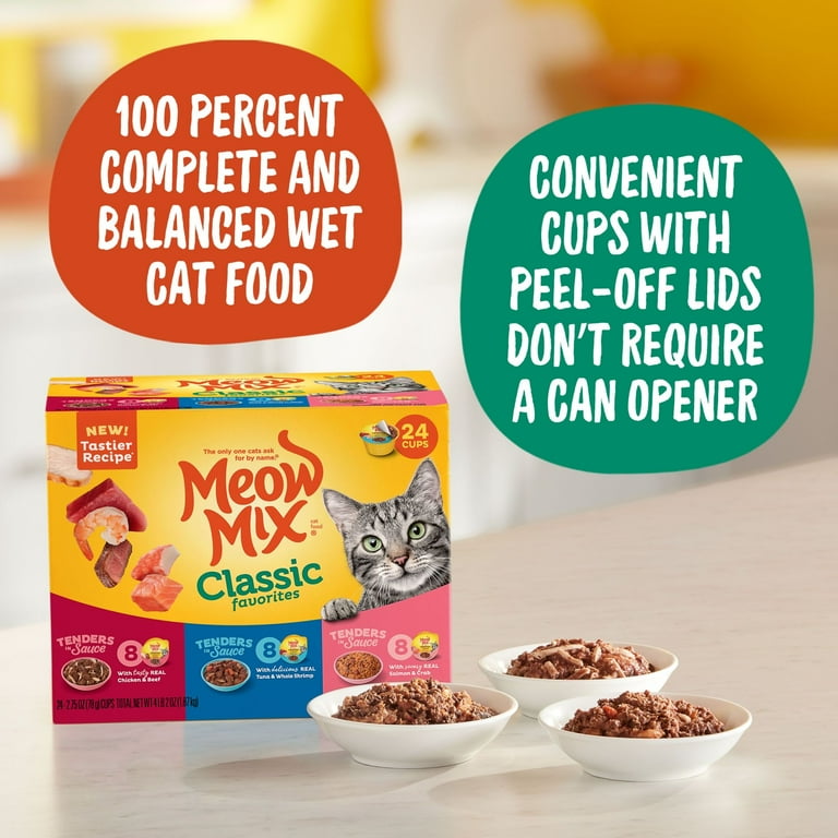 Meow Mix Poultry Selects Cat Food Variety Pack, 2.75 oz, 24 count