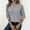 Gray, variant on Womens Loose Fit Ribbed Crew Neck Long Sleeve Top Green Basic Knit Tee S-XXL,Size 2XL