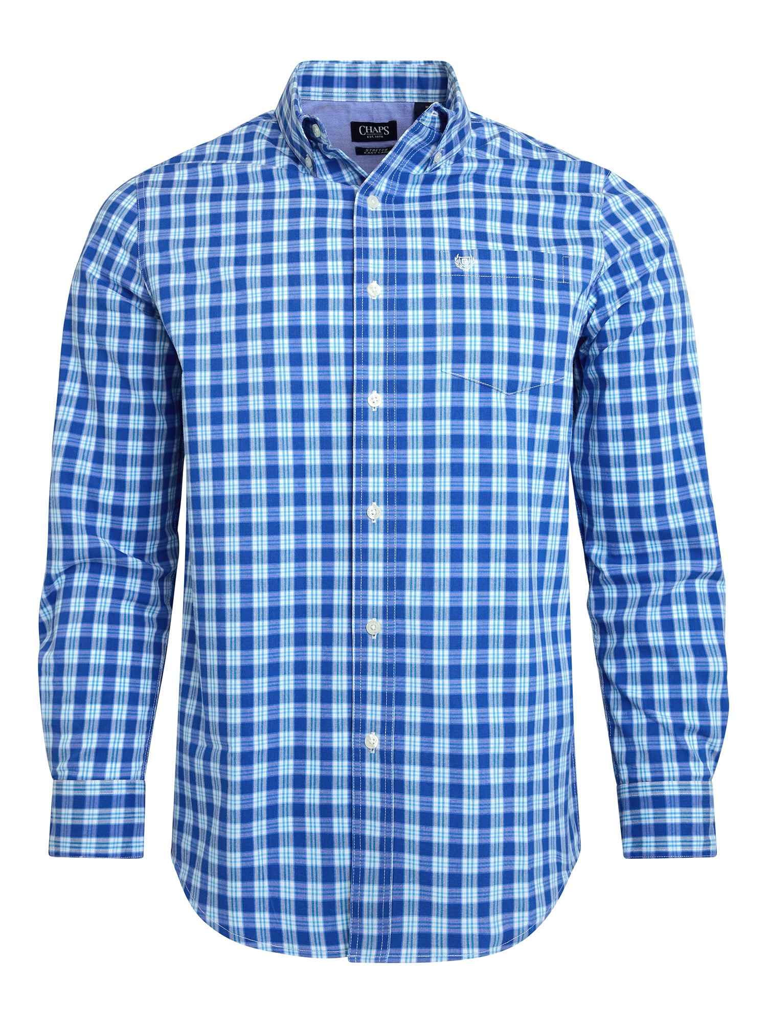 Chaps Men's & Big Men's Long Sleeve Easy Care Stretch Poplin Shirt, Sizes S-3XL