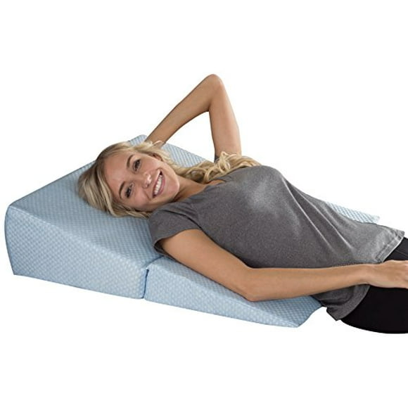 Folding Wedge Pillow-Memory Foam Pillow with Bamboo Fiber Cover-For Heartburn, Acid Reflux, Snoring, Back Pain and Better Slee