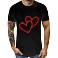 thumbnail image 2 of Noarlalf Valentine'S Day Men'S Shirt Mens Shirts Valentine'S Day Boyfriend Shirt Fashionable Valentine'S Day Love Printed Round Neck Short Sleeved Top T Shirt Valentines Day Gift Black 2XL, 2 of 5