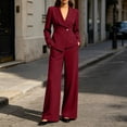 thumbnail image 3 of Women's 2 Piece Suits Business Casual Blazer and Pants Sets Dressy Outfits Office Work Suits for Women Solid Color Long Sleeves Suit, 3 of 9