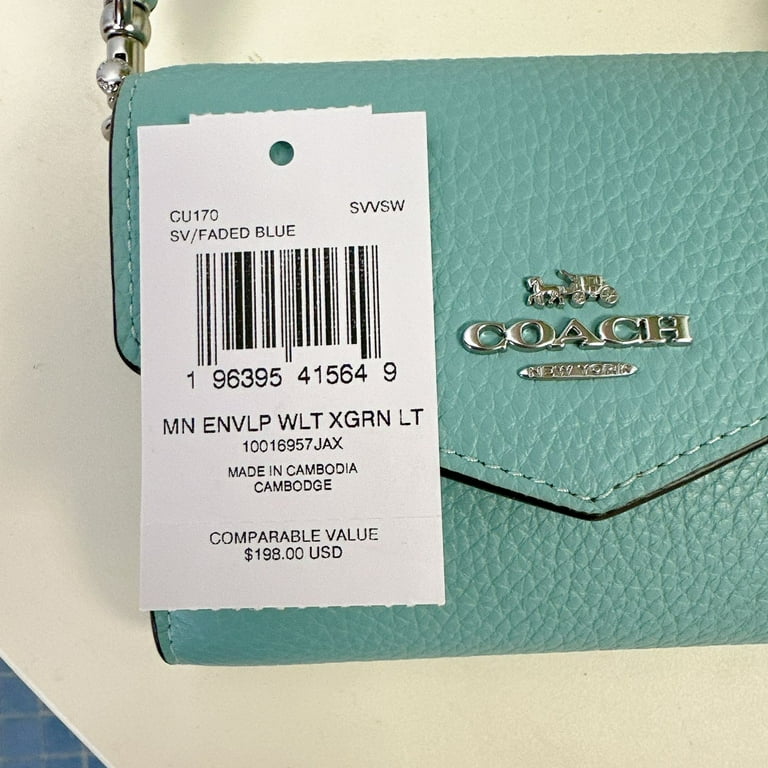 Coach CU170 Mini Envelope Wallet With Strap IN Faded Blue
