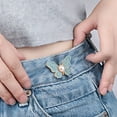 thumbnail image 3 of Flower Jean Waist Tightener - No-Sew Adjustable Pants Clips for Loose Jeans Skirts, Metal Waistband Reducer Extender, 3 of 4