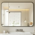 thumbnail image 4 of BEAUTYPEAK 30"x40" Wall Mirror Rounded Corners Hanging Vanity Mirror Black, 4 of 9