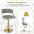 thumbnail image 3 of Gymax Tabouret de Bar Pivotant avec Dossier Tressé, Ensemble de 4 Tabourets de Bar Rembourrés en Velours Réglables, 3 of 9