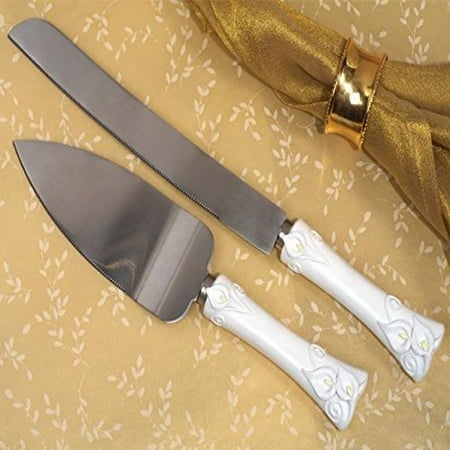 Classic Calla  Lily  Cake  And Knife  Server Set  Wedding  Set  