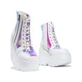 thumbnail image 1 of MAWCLOS Chaussures d'Hiver pour Femmes Bottines à Talons Hauts Fermeture Éclair Latérale Confort Mode Botte Plateforme Décontractée Bottillon Court Blanc 9, 1 of 2