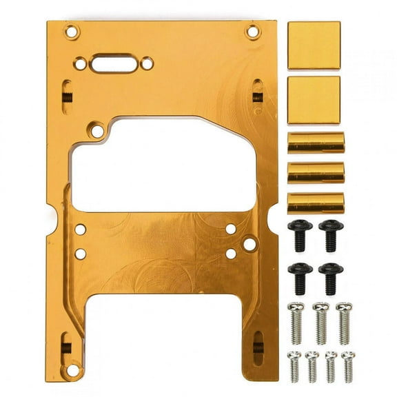 RC metal servo mounts, 1:16 RC Car Metal Steering Engine Servo Fixing Base Mount Bracket for WPL System (Gold)