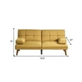 thumbnail image 5 of Benzara Gina Adjustable Fabric Futon Sofa Bed with Tapered Legs in Yellow, 5 of 6