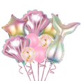thumbnail image 3 of Juego de globos con forma de cola de pez en degradado, decoración para fiestas con temática de sirena del océano y cumpleaños para niños, 3 of 6