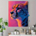 thumbnail image 4 of Qisvanset 12x16 Inch 2D Flat Framed Canvas Art, Pastel Pink Cheetah Andy Warhol Style Animal Wall Art Home Bedroom Decor, 4 of 5
