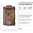 thumbnail image 2 of NACH Cara Vintage Lockable Mailbox, Wall Mount Mailboxes for Outside, Antique Metal Mailbox with Lock, Rust Resistant Mail Holder, 7.6 x 3 x 12.8 in, Brown, DY-2913BR, 2 of 5