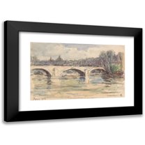 Carel Nicolaas Storm van 's-Gravesande 24x16 Black Modern Framed Museum Art Print Titled - Bridge Over the Seine, Paris (1903)
