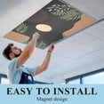 thumbnail image 6 of Boho Black Fluorescent Light Covers, Brown Modern Stripes Moon Abstract Leaf Magnetic Light Covers for Ceiling Lights, Fluorescent Ceiling Shade Filters for Classroom Bedroom Office 4x2Ft x 4PCS, 6 of 8