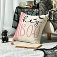 thumbnail image 4 of Halloween Hey Boo Cute Ghost Spooky Pink Throw Pillow Covers, 18 x 18 Inch Horror Scary Cushion Case for Sofa Couch Set of 4, 4 of 6