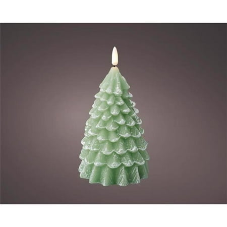 

Lumineo 9080448 7.1 in. Indoor Christmas Decor Candle Green