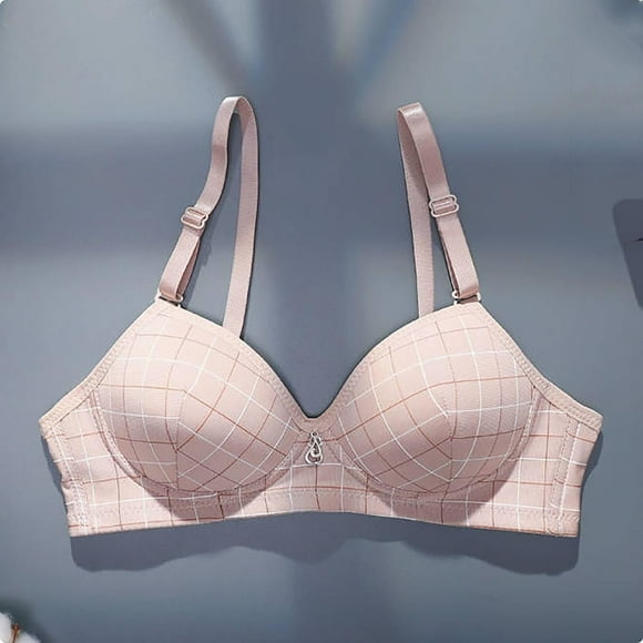Aqestyerly Women's Teen Wirefree Bralette Lingerie Student Girl Gathered Thin without Steel Ring Girl's Bra Relaxed Fit for Summer Utility Wear