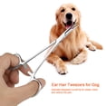 thumbnail image 2 of Pinzas para el pelo de oreja de gato y perro de acero inoxidable, abrazadera de limpieza con punta curva, 2 of 8