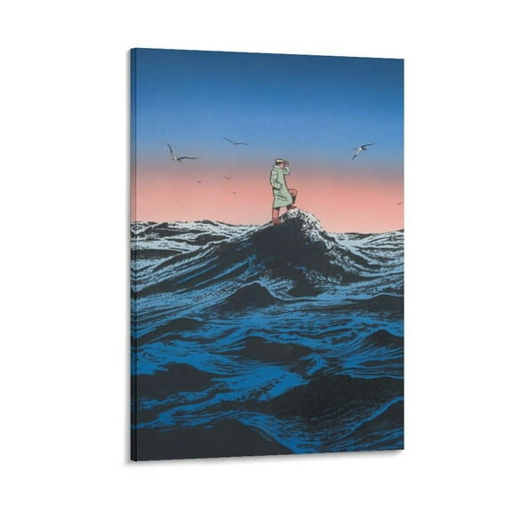 French Guy Billout Painting Poster Canvas Poster Wall Art Picture Prints Hanging Photo Gift Decor Home Posters Artworks 16x24inch(40x60cm)