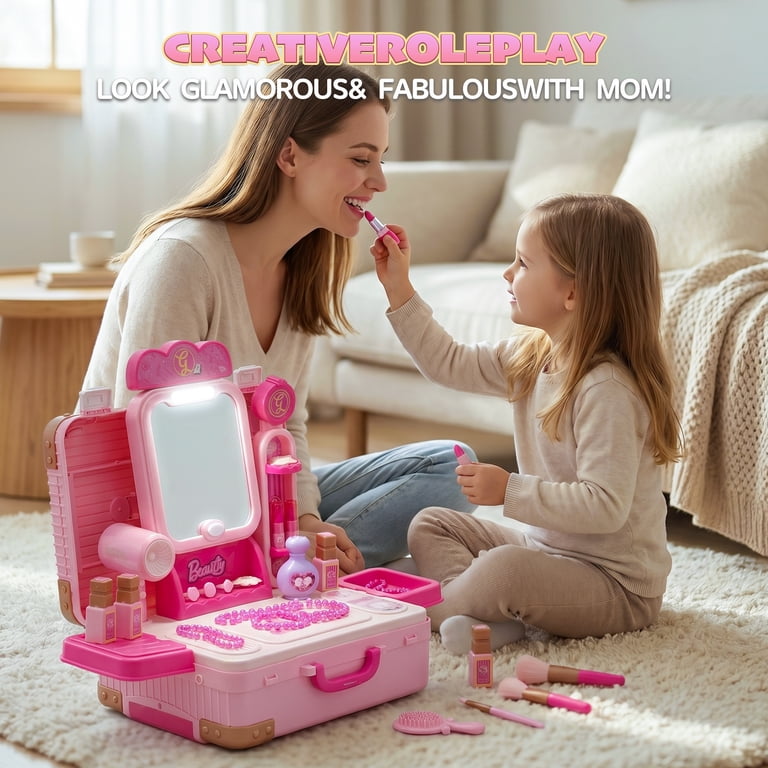 ルージュ&エルメジスティブルボックスセット GLITZ GIRLS Glam Suitcase Studio Makeup Role Play Set with Light
