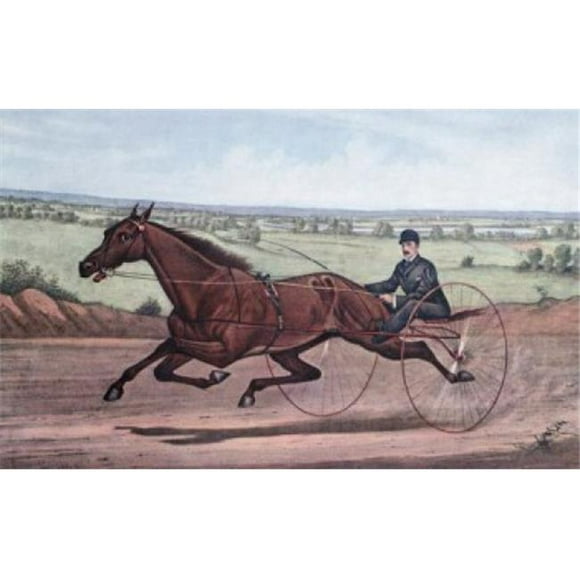 Posterazzi SAL900135668 Queen of the Turf Maud S Driven by Ww Bair 1880 Currier & Ives 1834-1907 American Lithograph Poster Print - 18 x 24 in.