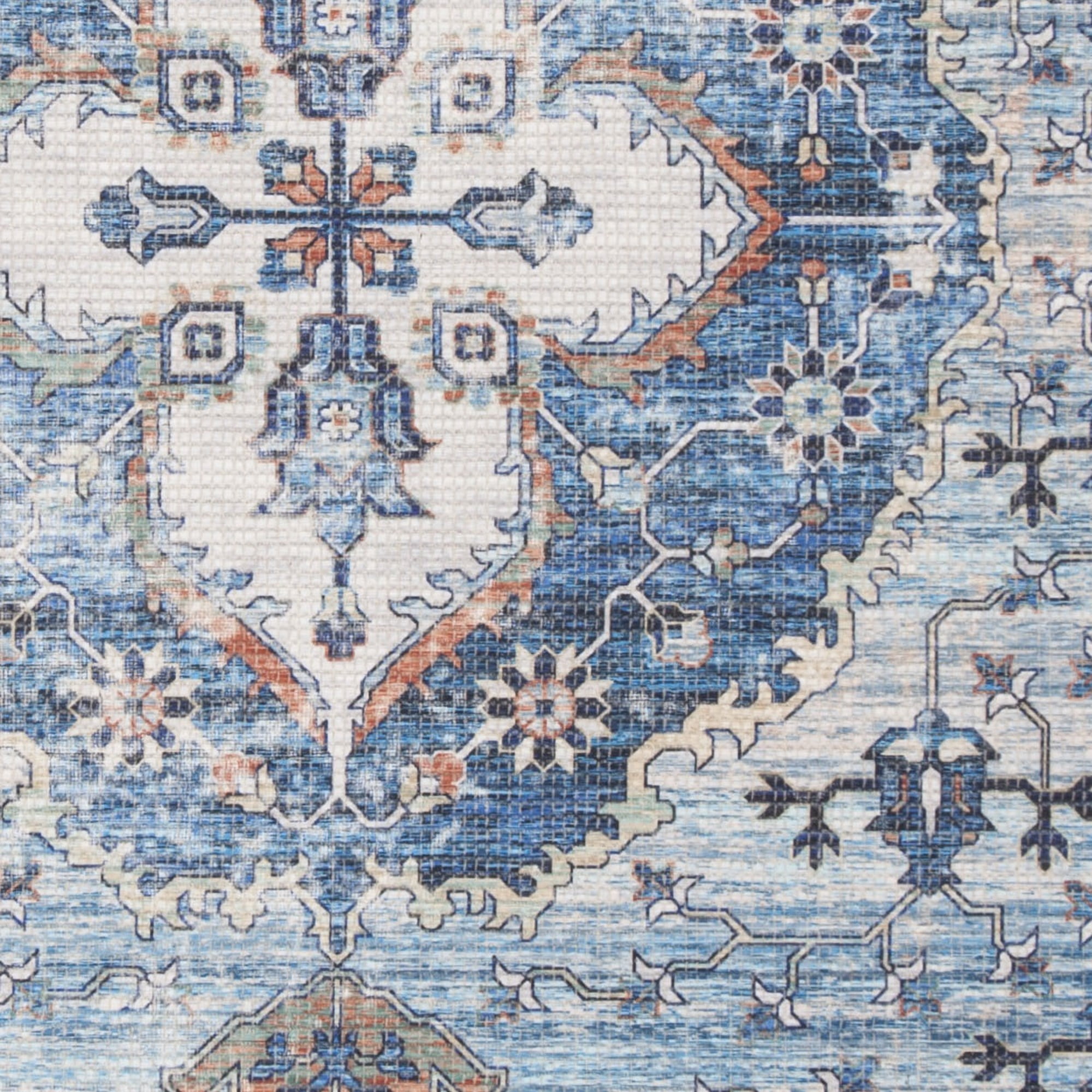 SAFAVIEH Saffron Spots Floral Bordered Area Rug, Blue/Ivory, 5' x 8'