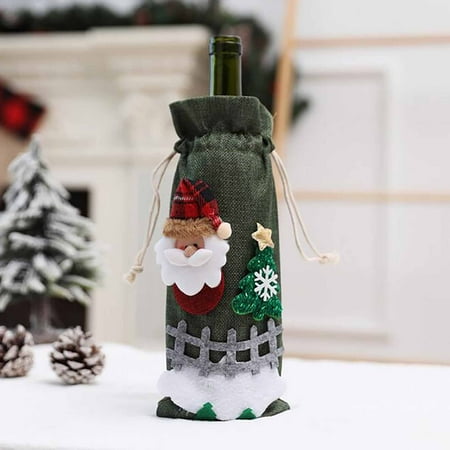 

Sebtyili Red Wine Bag Wine Bottle Set Home Table Decoration Christmas Party Supplies One Size