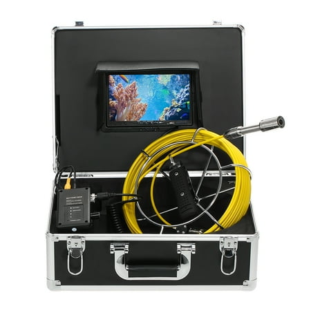 Lixada 20M Drain Pipe Sewer Inspection Camera IP68 Waterproof Industrial Endoscope Borescope Inspection System Snake Camera 7