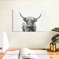 thumbnail image 3 of Elephant Stock Highland Bull I Wall Art - Horizontal Canvas Wall Art - Living Room Wall Decor - Animal Canvas - Black And Gray Decor By Sisi And Seb - 12" x 8", 3 of 8