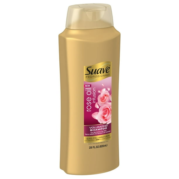 Suave Professionals Volumizing Shine Enhancing Daily Shampoo with Rose Oil, 28 fl oz